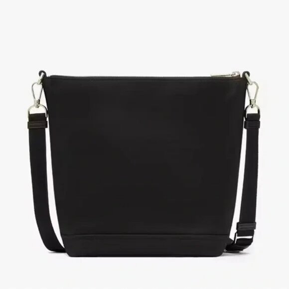 Kate Spade New York Woman's Chelsea Nylon Duffle Bag Black Crossbody Bucket Bag - Picture 8 of 16